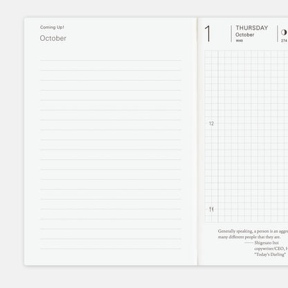 Hobonichi Techo 2026 English Planner Book [A6 size/Daily/Jan start/Mon start]