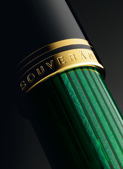 Pelikan Souveran Fountain Pen M400 Black/Green 14KT F
