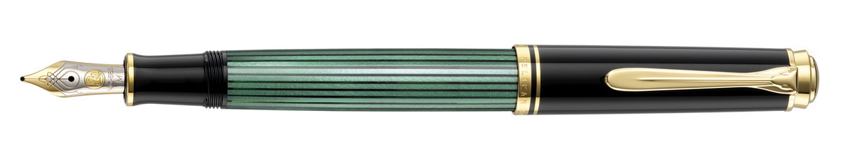 Pelikan Souveran Fountain Pen M400 Black/Green 14 KT  EF