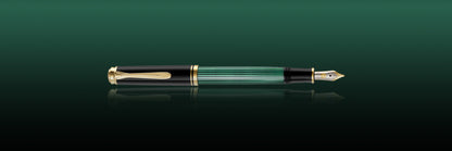 Pelikan Souveran Fountain Pen M400 Black/Green 14KT F