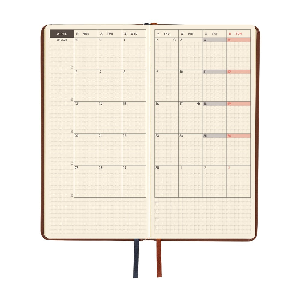 Hobonichi Planner Weeks 2026 ENG Leather