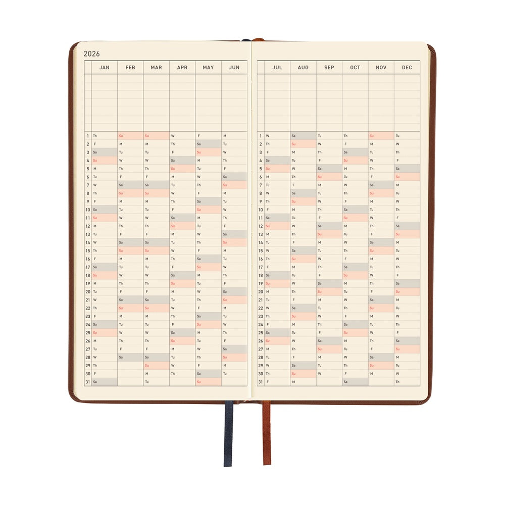 Hobonichi Planner Weeks 2026 ENG Leather