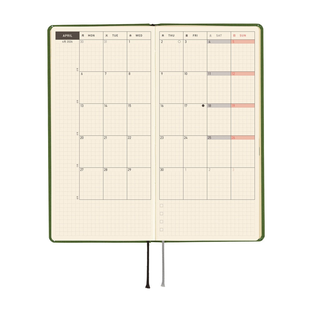 Hobonichi Planner Weeks 2026 ENG Colours