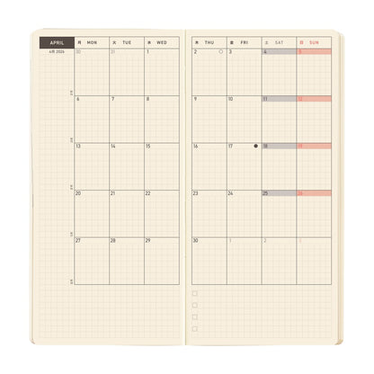Hobonichi Planner Weeks Mega 2026 ENG Sneaker