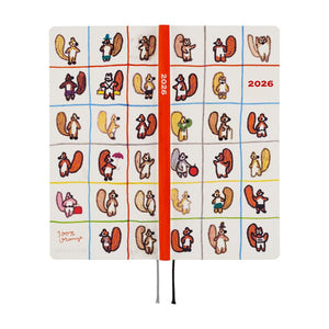 Hobonichi Planner Weeks 2026 ENG 100%ORANGE: Squirrel’s Moving Day