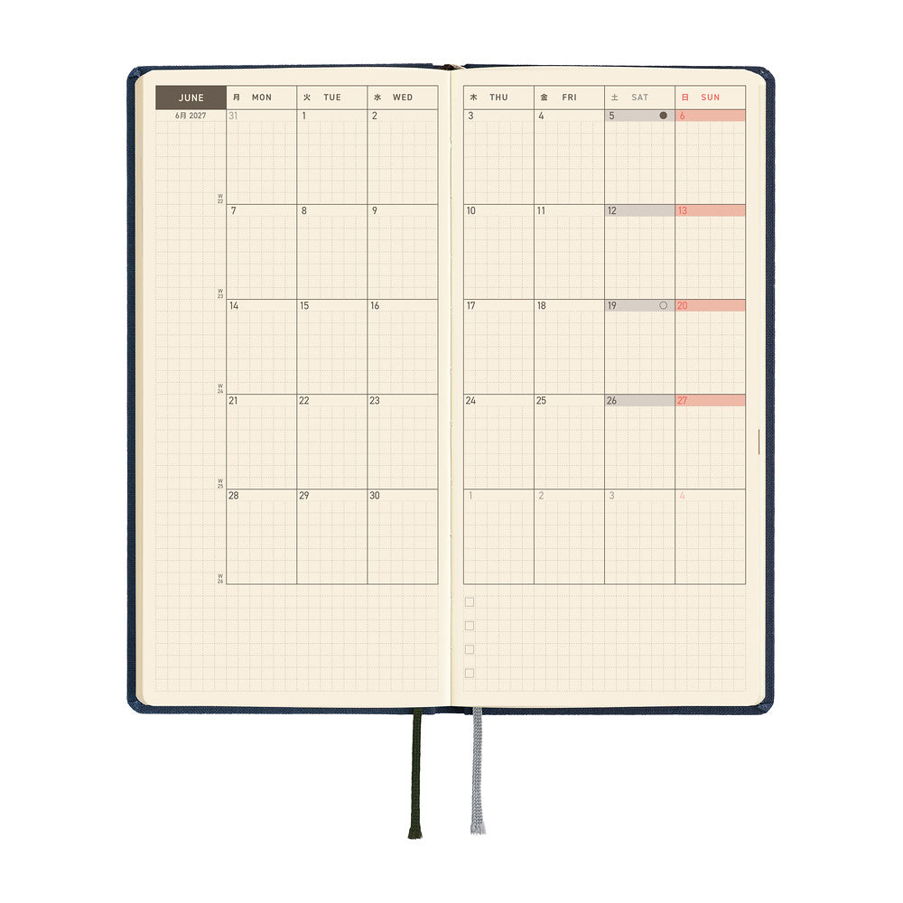 Hobonichi 2027 Planner Weeks ENG Colors: Midnight Blue