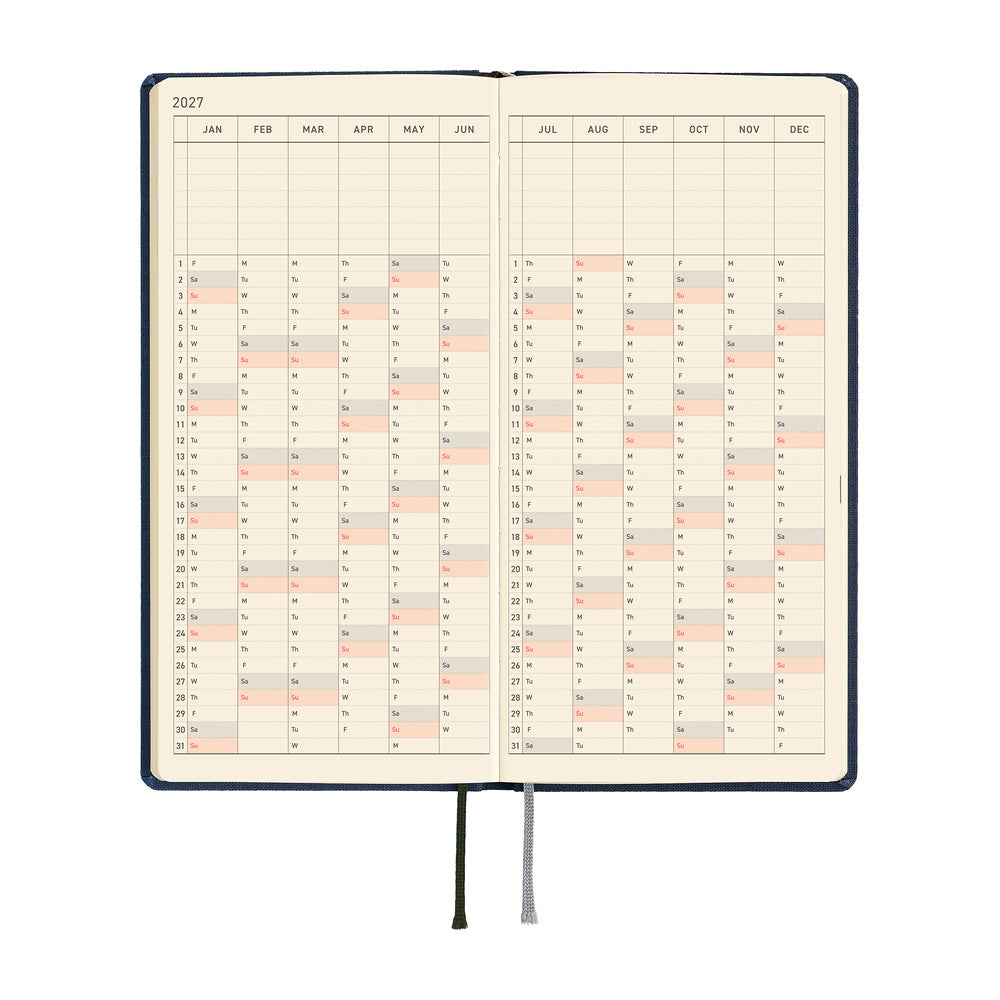 Hobonichi 2027 Planner Weeks ENG Colors: Midnight Blue