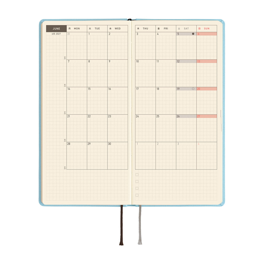 Hobonichi 2027 Planner Weeks ENG Colors: Sea Glass