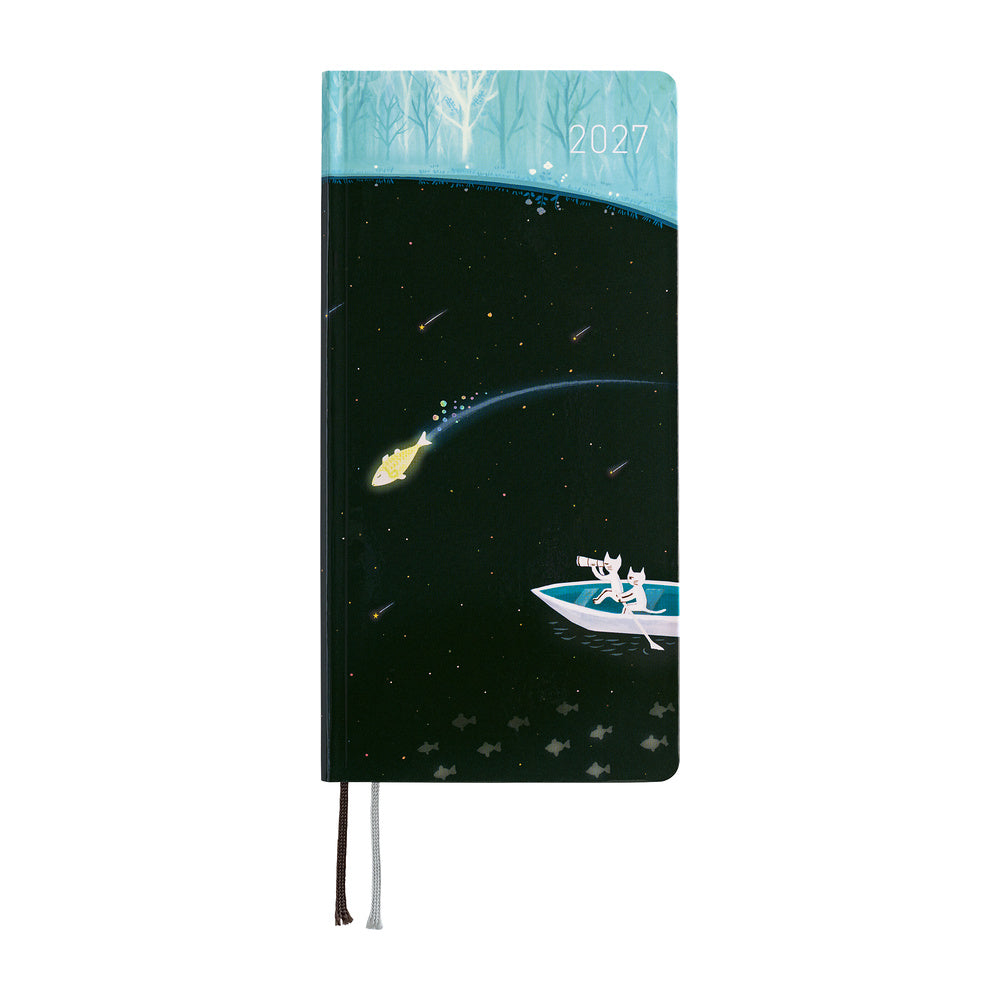 Hobonichi 2027 Planner Weeks ENG Hiroko Kubota: Meteor Shower in the Light Blue Forest
