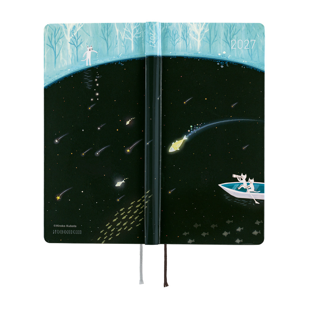 Hobonichi 2027 Planner Weeks ENG Hiroko Kubota: Meteor Shower in the Light Blue Forest