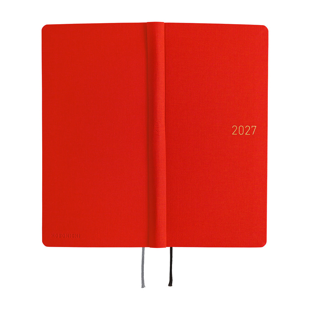 Hobonichi 2027 Planner Weeks MEGA ENG Colors: Poppy Red