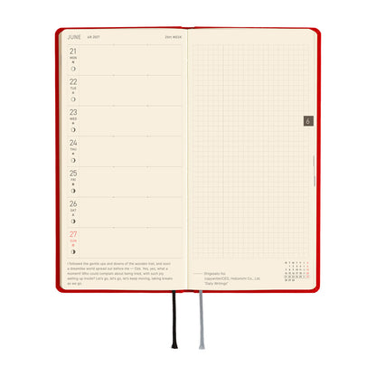 Hobonichi 2027 Planner Weeks MEGA ENG Colors: Poppy Red