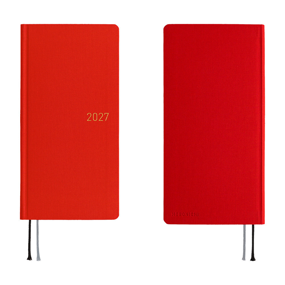 Hobonichi 2027 Planner Weeks MEGA ENG Colors: Poppy Red