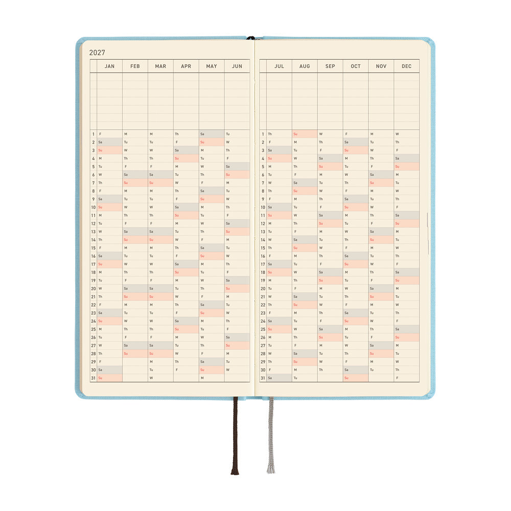 Hobonichi 2027 Planner Weeks MEGA ENG Colors: Sea Glass