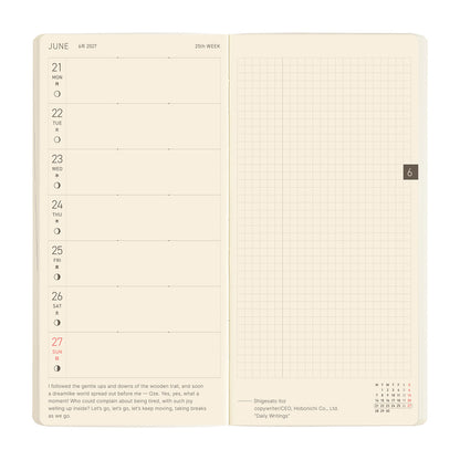 Hobonichi 2027 Planner Weeks MEGA ENG Sneaker: Lime Green