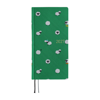 Hobonichi 2027 Planner Weeks MEGA ENG Bow & Tie: Sheep Sheep Sheep