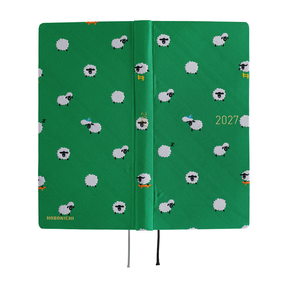 Hobonichi 2027 Planner Weeks MEGA ENG Bow & Tie: Sheep Sheep Sheep
