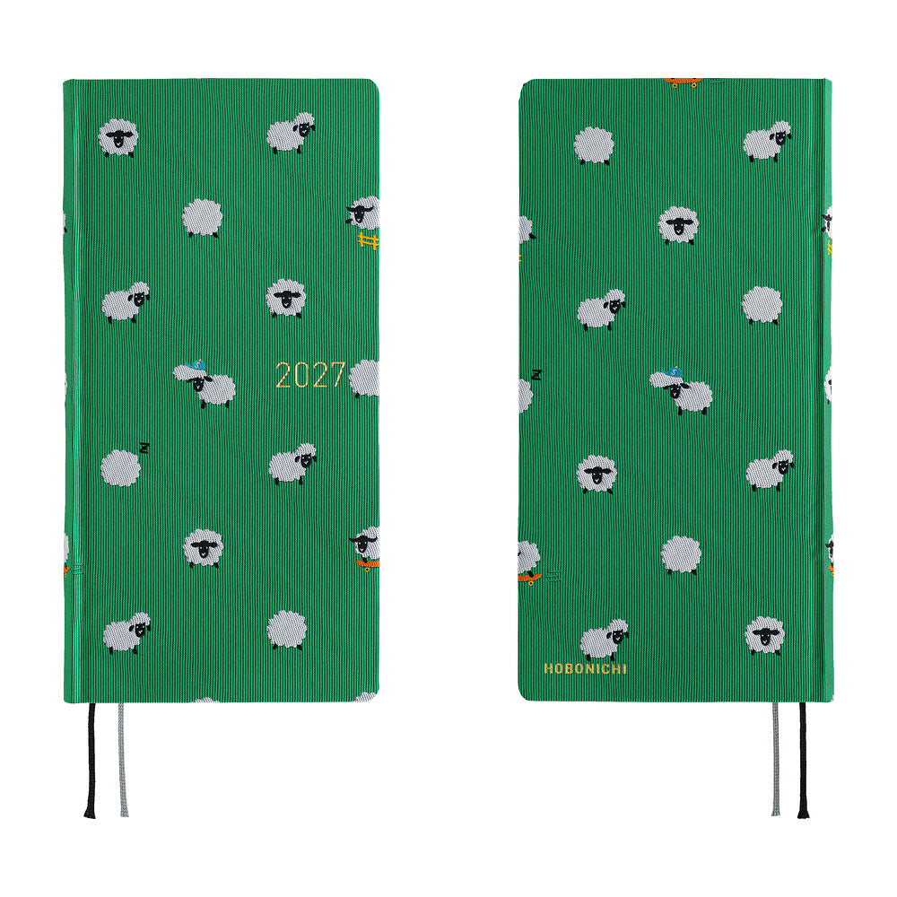 Hobonichi 2027 Planner Weeks MEGA ENG Bow & Tie: Sheep Sheep Sheep
