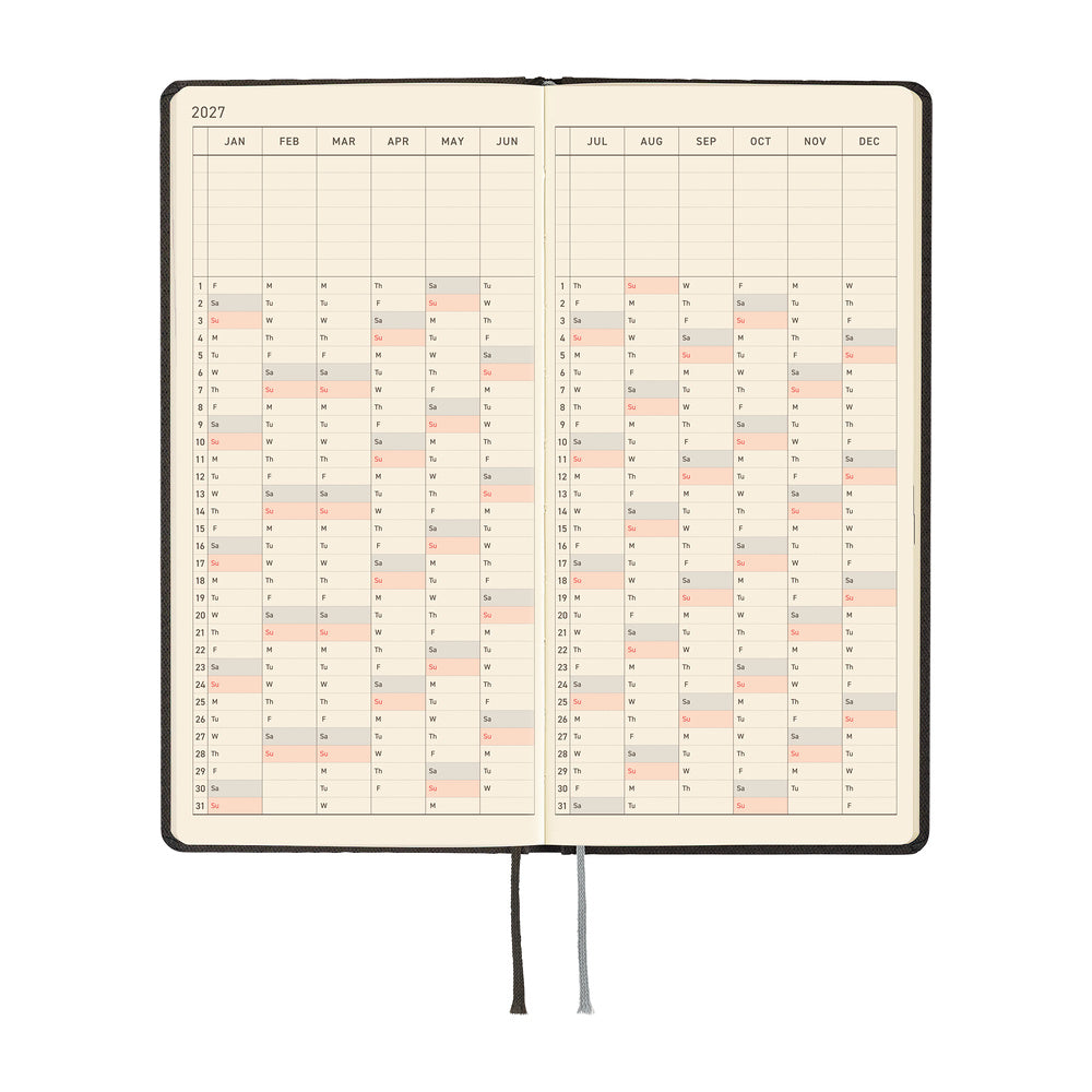 Hobonichi 2027 Planner Weeks ENG Paper Series: Black Argyle