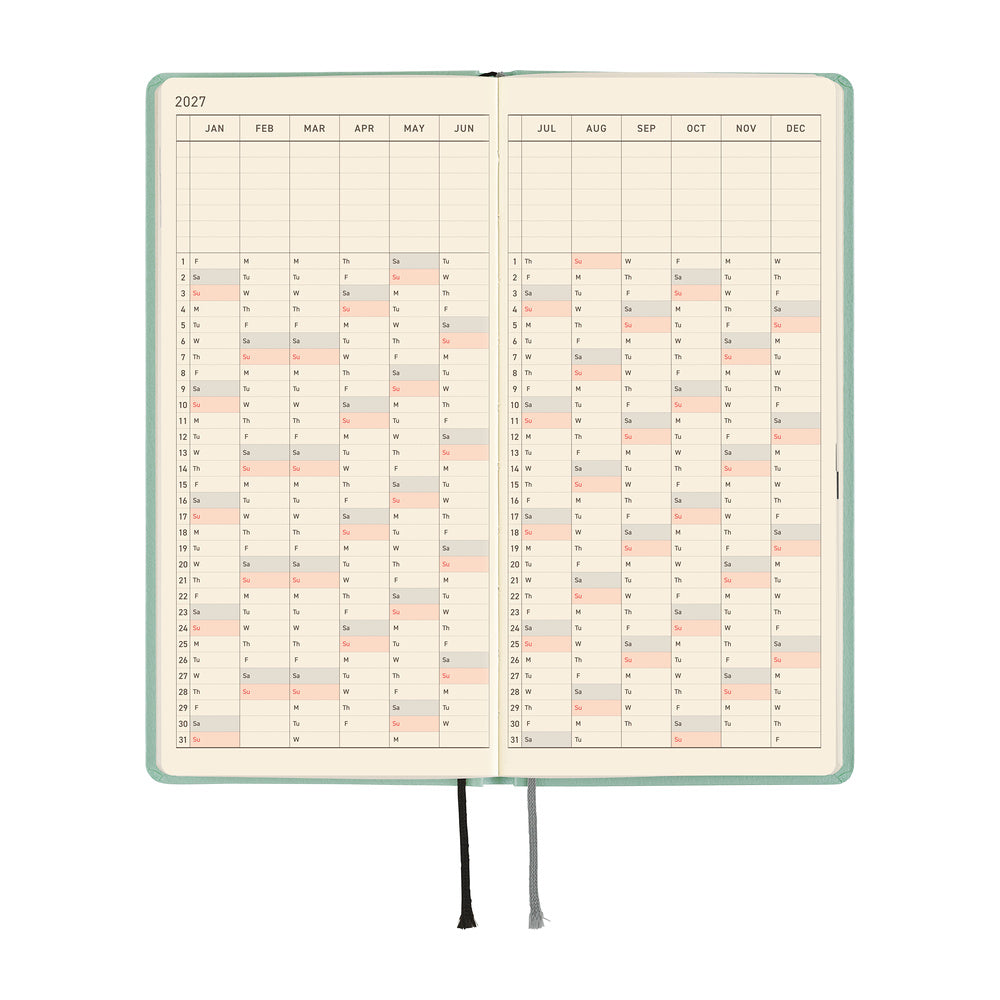 Hobonichi 2027 Planner Weeks ENG Paper Series: Frosty Jade