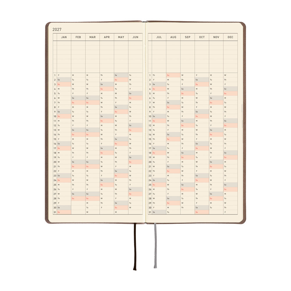Hobonichi 2027 Planner Weeks ENG Smooth: Café au Lait