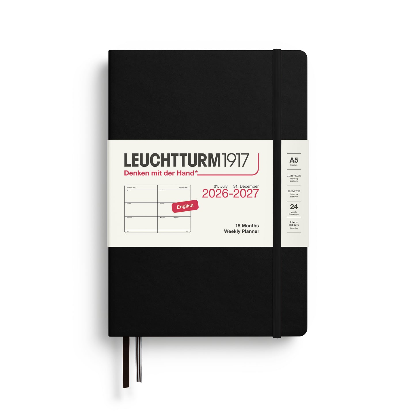 Leuchtturm 2026-2027 18M Weekly Planner A5 Hardcover