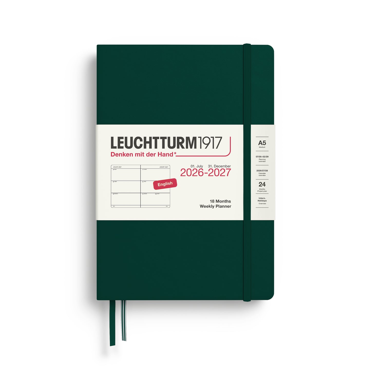 Leuchtturm 2026-2027 18M Weekly Planner A5 Hardcover