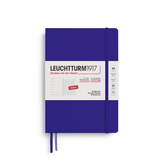 Leuchtturm 2025-2026 18M Weekly Planner & Notebook A5 Hardcover