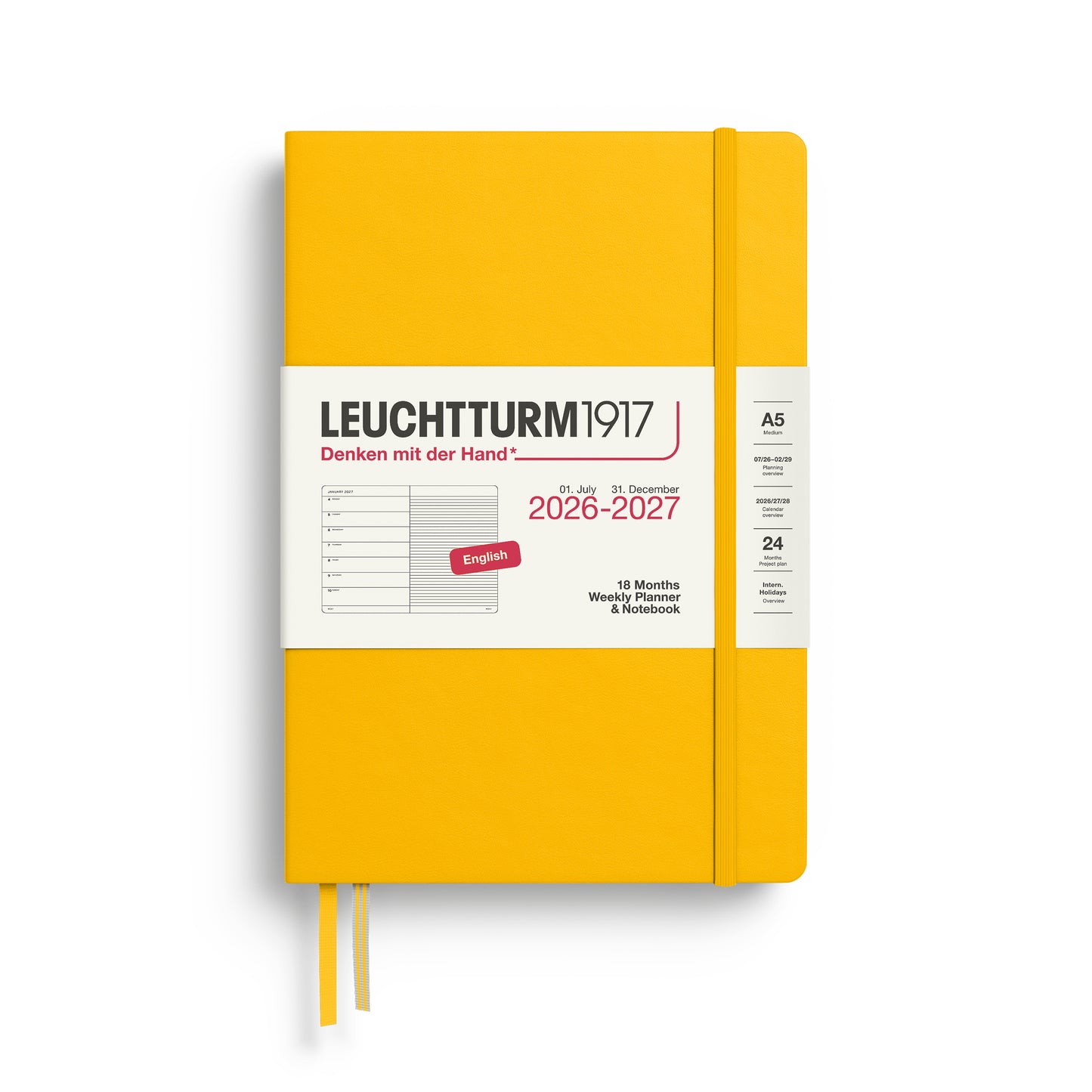 Leuchtturm 2026-2027 18M Weekly Planner & Notebook A5 Hardcover