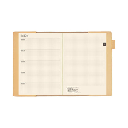 Large Hobonichi 5-Year Techo Leather Cover (Natural)
