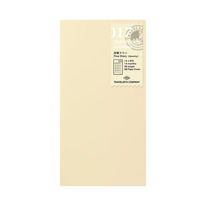 017 TRAVELER'S notebook Refill Free Diary Monthly