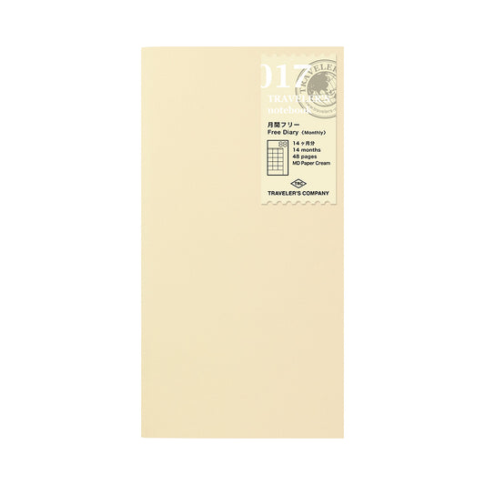017 TRAVELER'S notebook Refill Free Diary Monthly