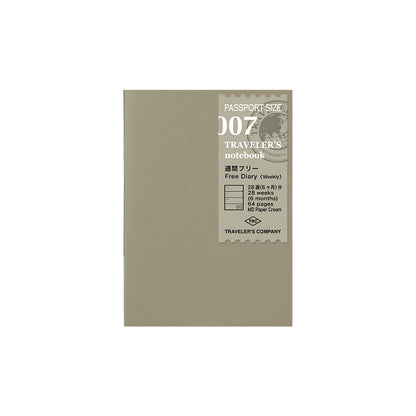 007 TRAVELER'S Passport notebook Refill Free Diary Weekly
