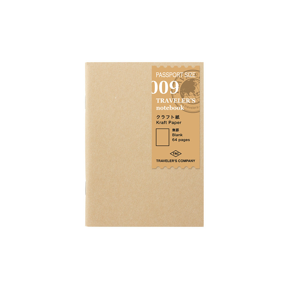 009 TRAVELER'S Passport notebook Refill Kraft Paper