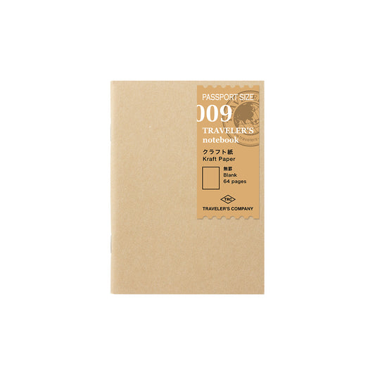 009 TRAVELER'S Passport notebook Refill Kraft Paper