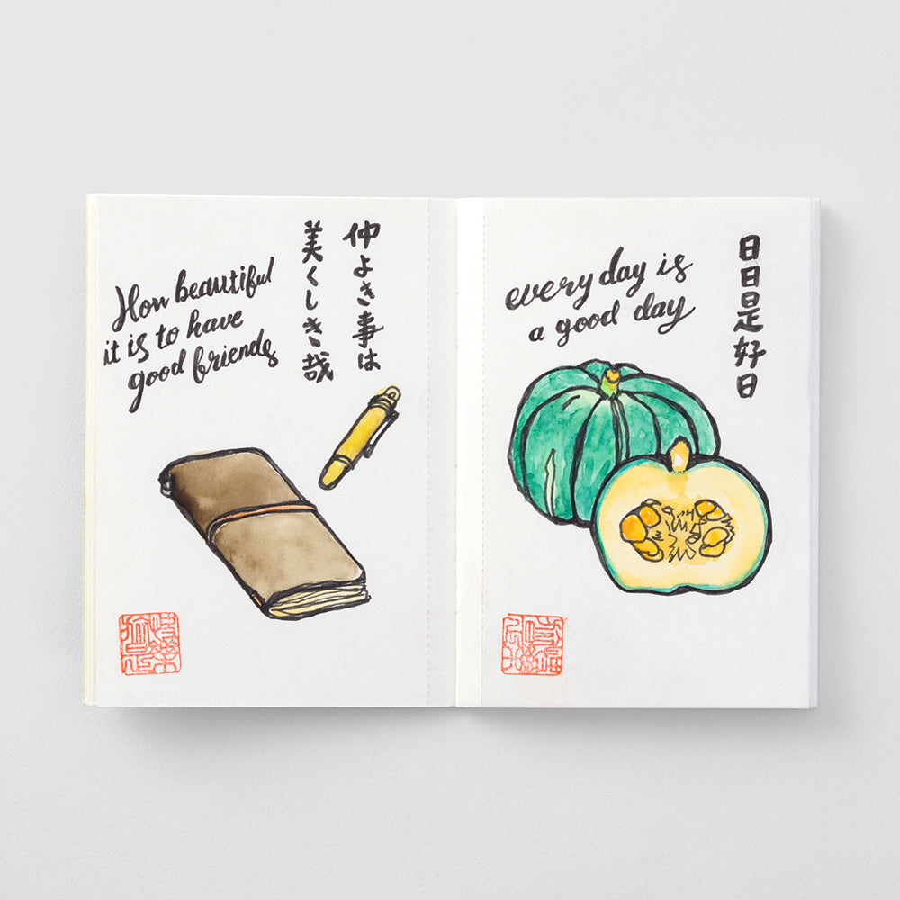 015 TRAVELER'S Passport Size notebook Refill Watercolour Paper