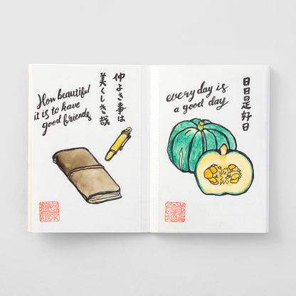 015 TRAVELER'S Passport Size notebook Refill Watercolour Paper