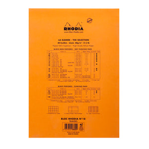 Rhodia Pad No18 A4 Lined 3-hole Orange