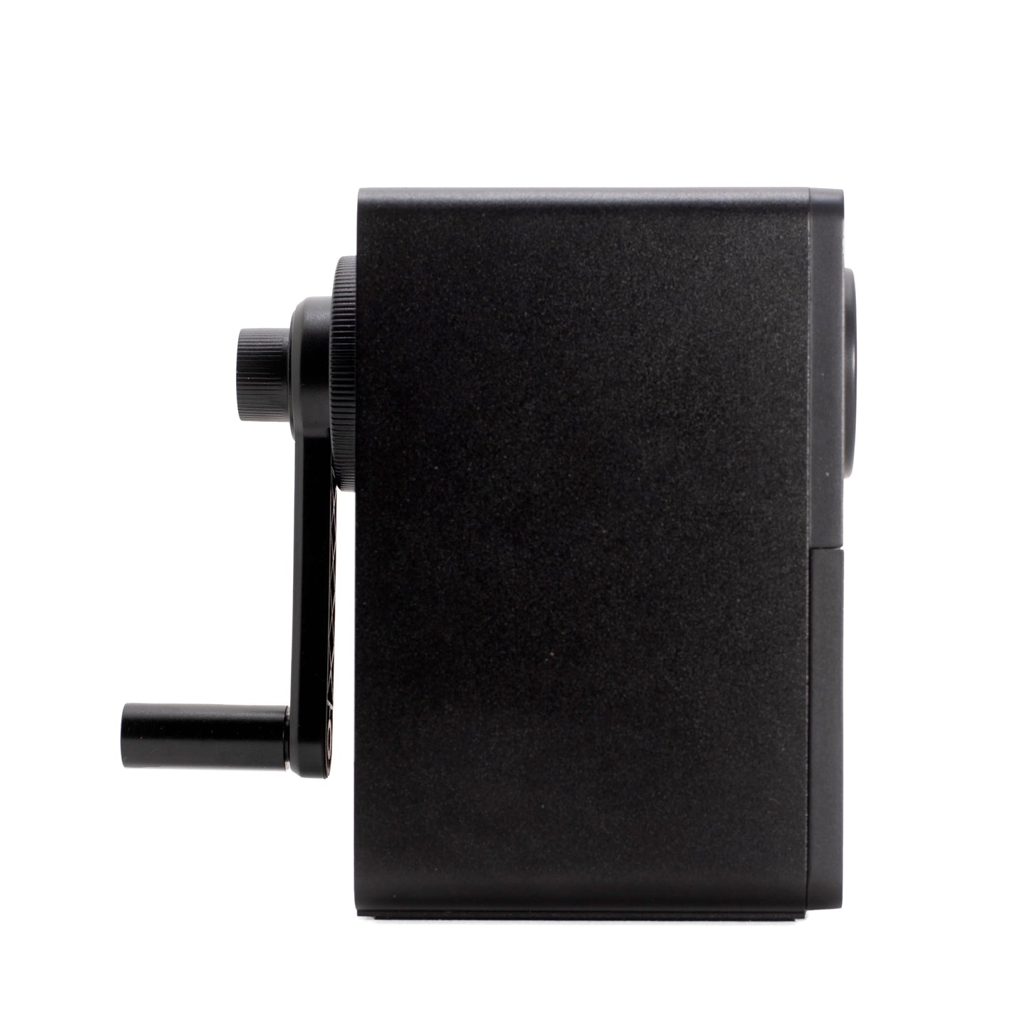 Blackwing Desktop Matte black metal Sharpener w/automatic sharpening brake.