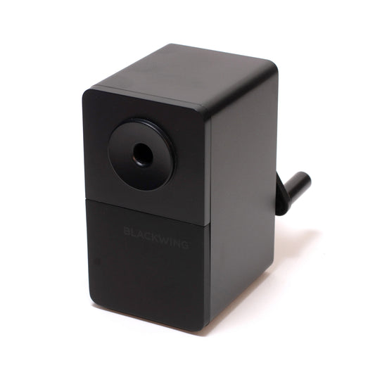 Blackwing Desktop Matte black metal Sharpener w/automatic sharpening brake.