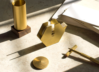 YSTUDIO Classic Reflect Pen Container Brass