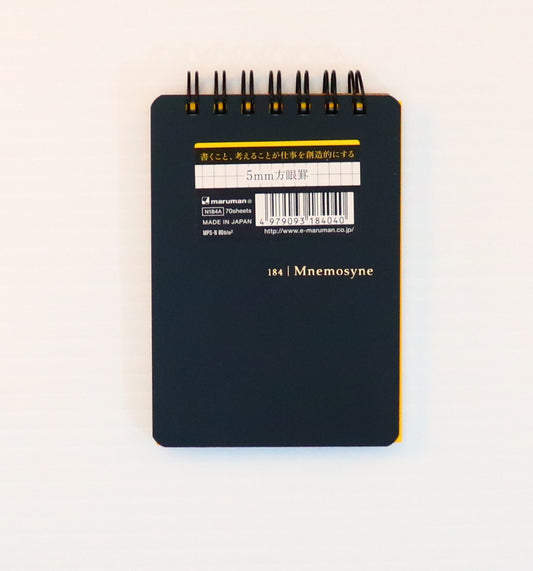 Mnemosyne A7 Notebook, 5 mm grid, (60 mm x 110 mm / 2.3 inch x 4.1 inch) [N184]