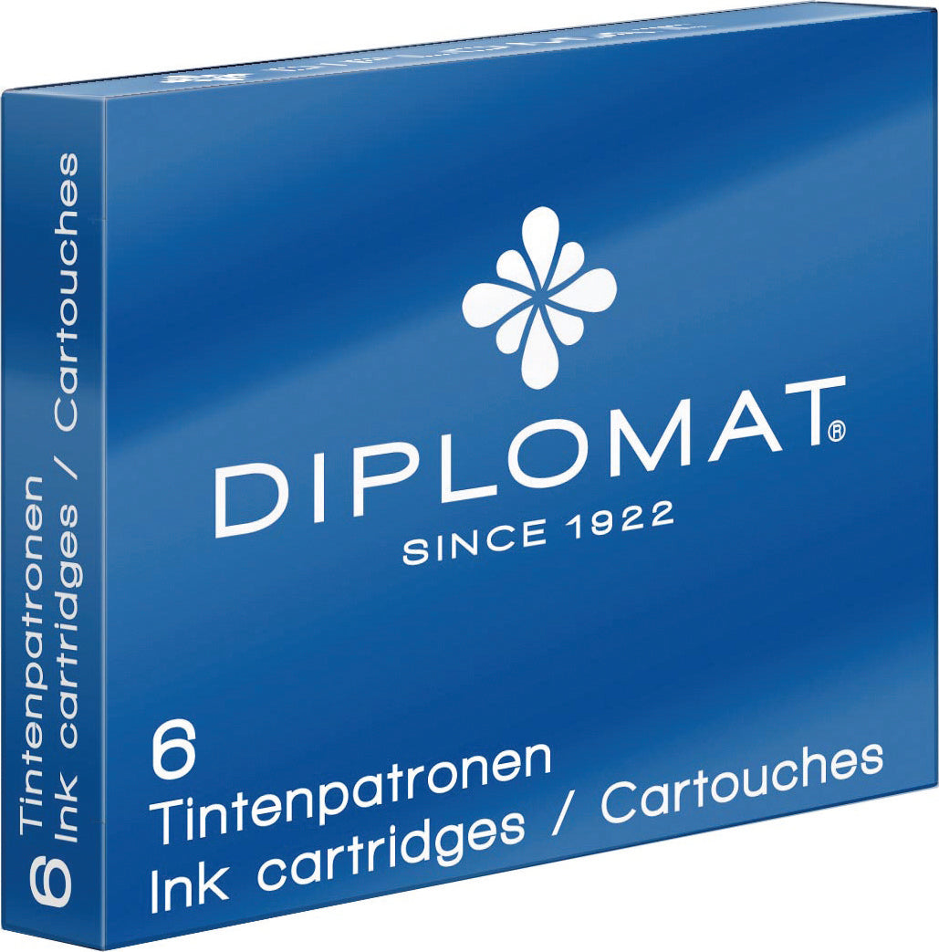 Diplomat Ink Cartridges Royal Blue 6/Pkg