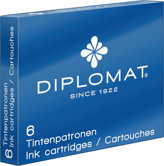 Diplomat Ink Cartridges Royal Blue 6/Pkg