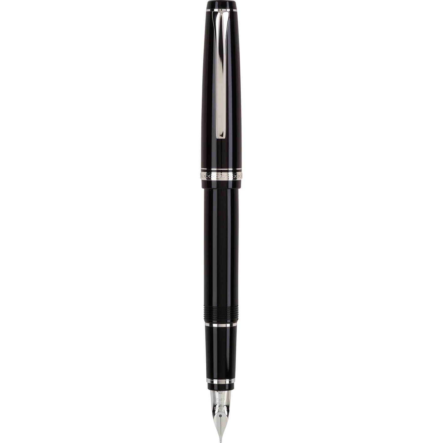 Pilot Falcon Black ST Fountain Pen, RP 14K Gold Nib