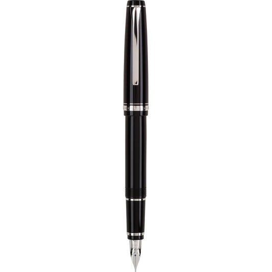 Pilot Falcon Black ST Fountain Pen, RP 14K Gold Nib