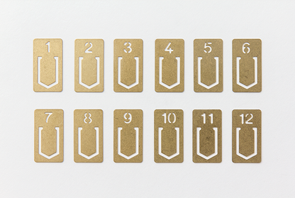 TRC Brass Number Clips 12