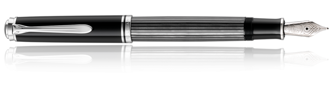 Pelikan M405 Stresemann Anthracite Stripes Fountain Pen 14K (M)