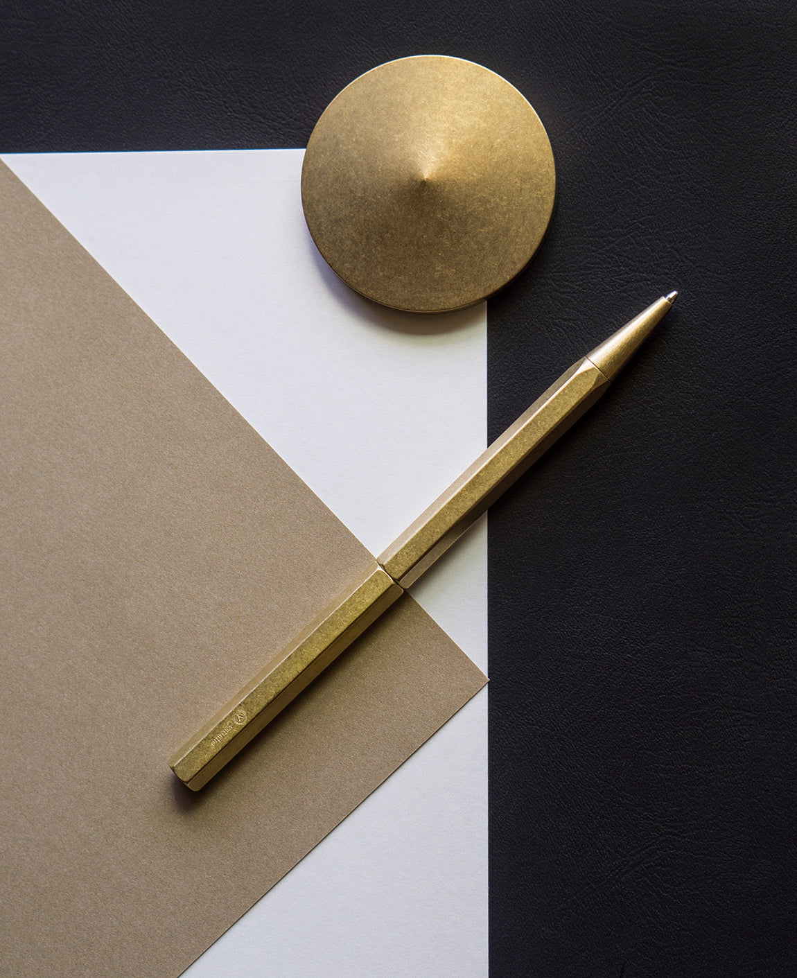 YSTUDIO Classic Revolve Ballpoint Pen Slim Brass