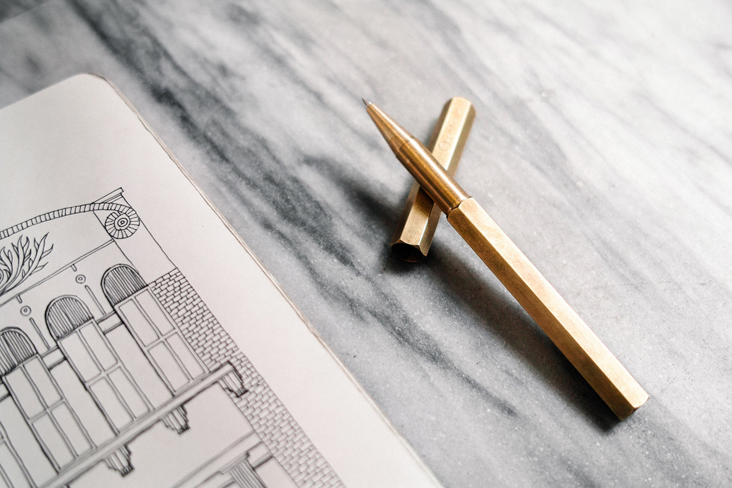 YSTUDIO Classic Revolve Rollerball Pen Brass